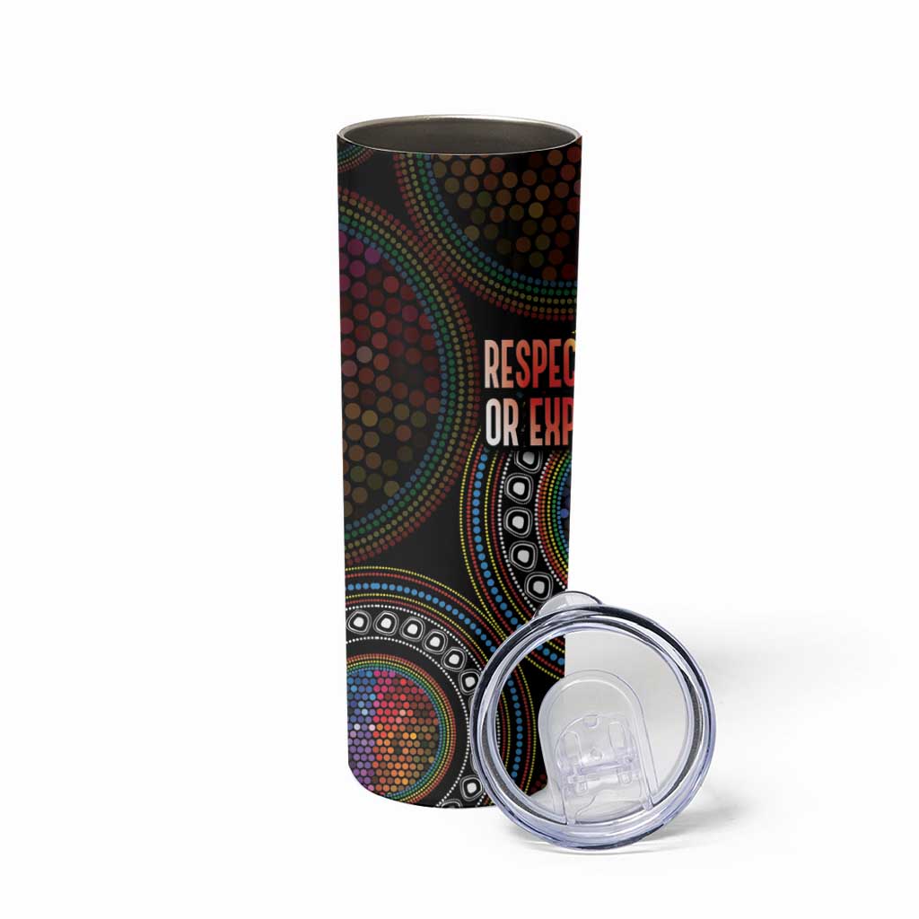 Australia Indigenous Skinny Tumbler First Nation LGBT - Respect Our Existence - Aussie Hoodie