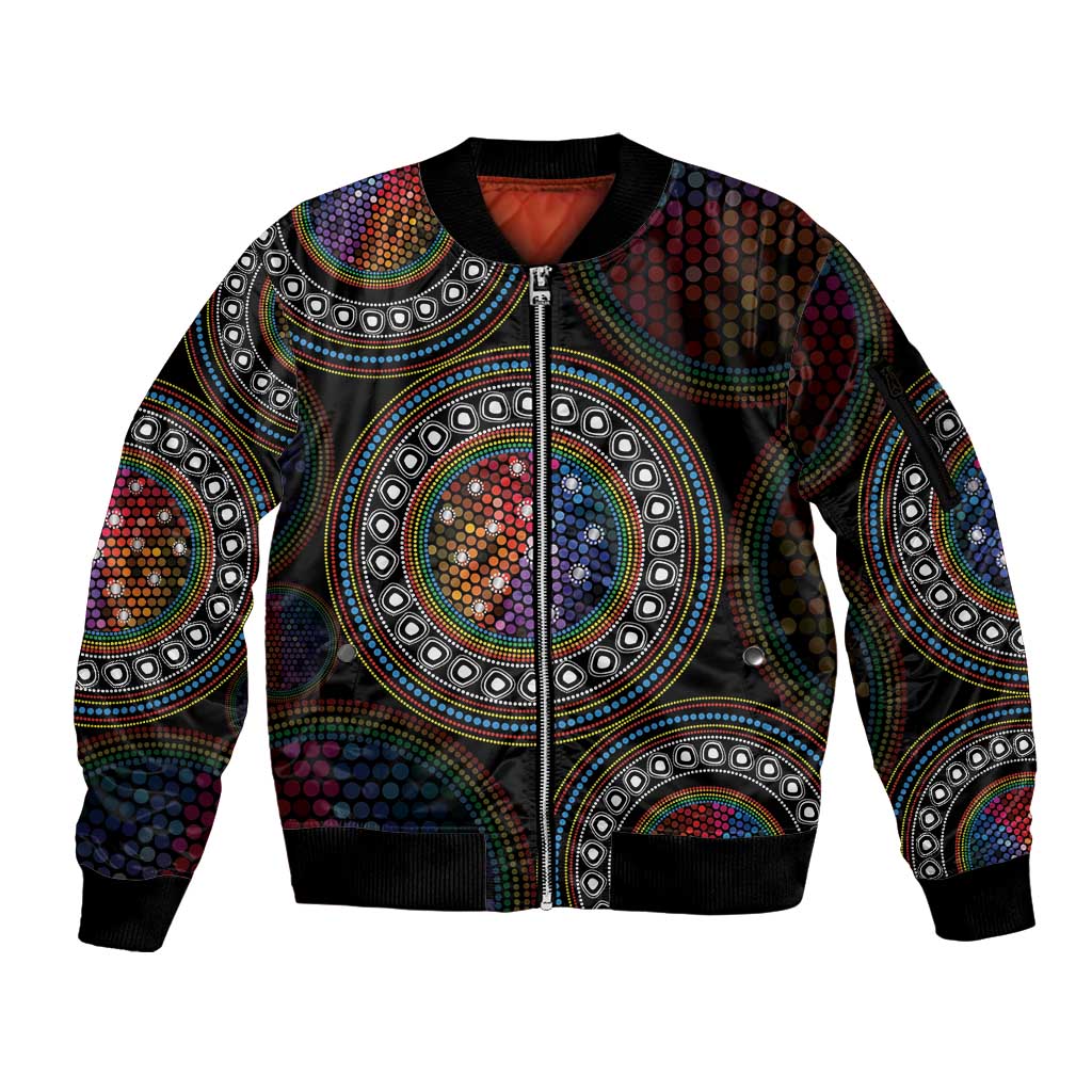 Australia Indigenous Sleeve Zip Bomber Jacket First Nation LGBT - Respect Our Existence - Aussie Hoodie