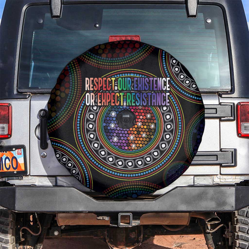 Australia Indigenous Spare Tire Cover First Nation LGBT - Respect Our Existence - Aussie Hoodie