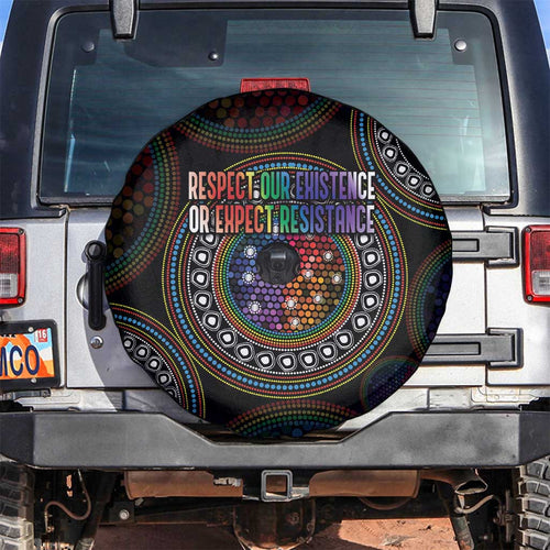 Australia Indigenous Spare Tire Cover First Nation LGBT - Respect Our Existence - Aussie Hoodie