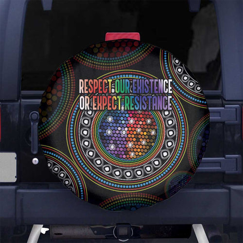 Australia Indigenous Spare Tire Cover First Nation LGBT - Respect Our Existence - Aussie Hoodie