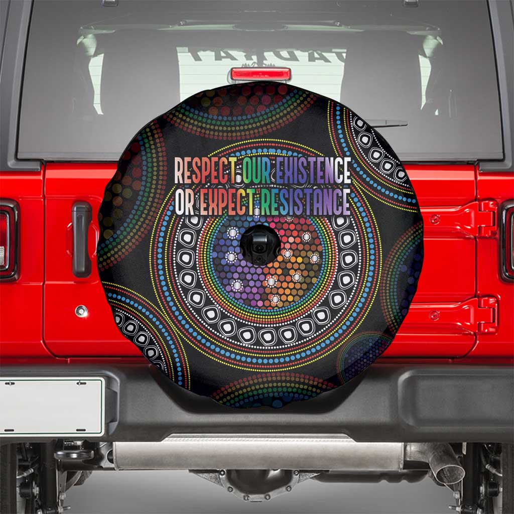Australia Indigenous Spare Tire Cover First Nation LGBT - Respect Our Existence - Aussie Hoodie
