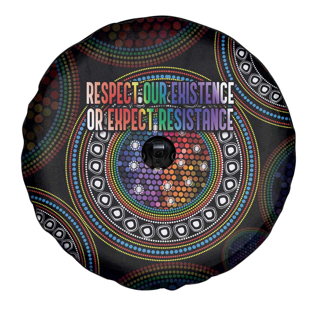 Australia Indigenous Spare Tire Cover First Nation LGBT - Respect Our Existence - Aussie Hoodie
