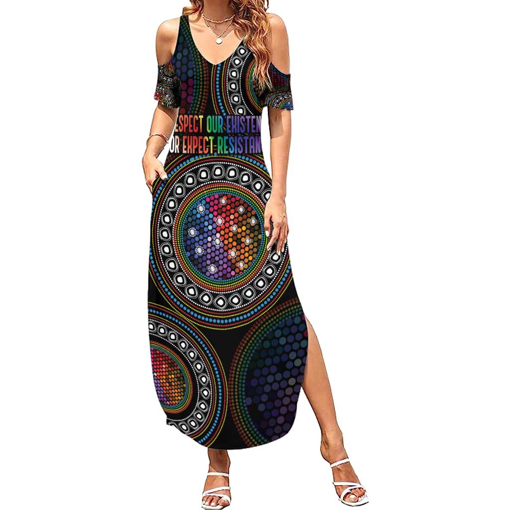 Australia Indigenous Summer Maxi Dress First Nation LGBT - Respect Our Existence - Aussie Hoodie