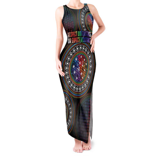 Australia Indigenous Tank Maxi Dress First Nation LGBT - Respect Our Existence - Aussie Hoodie