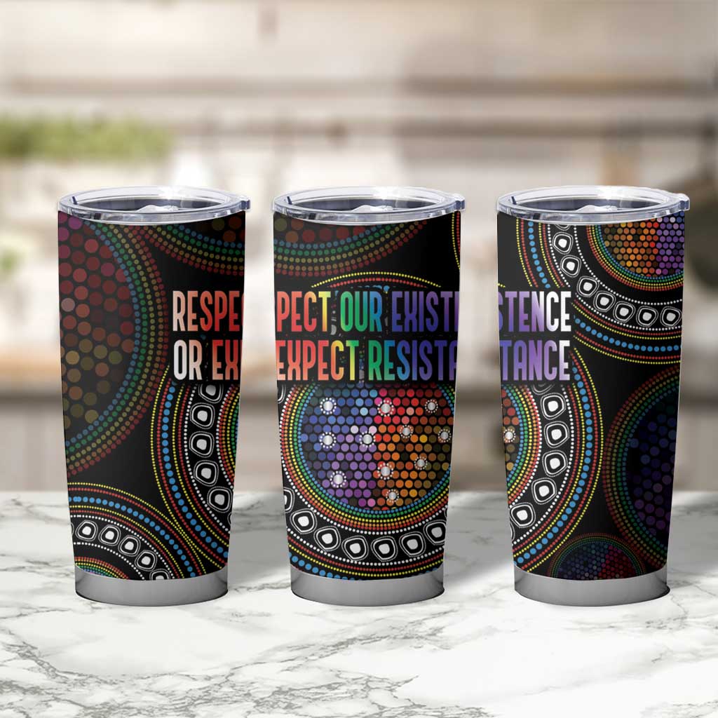 Australia Indigenous Tumbler Cup First Nation LGBT - Respect Our Existence - Aussie Hoodie