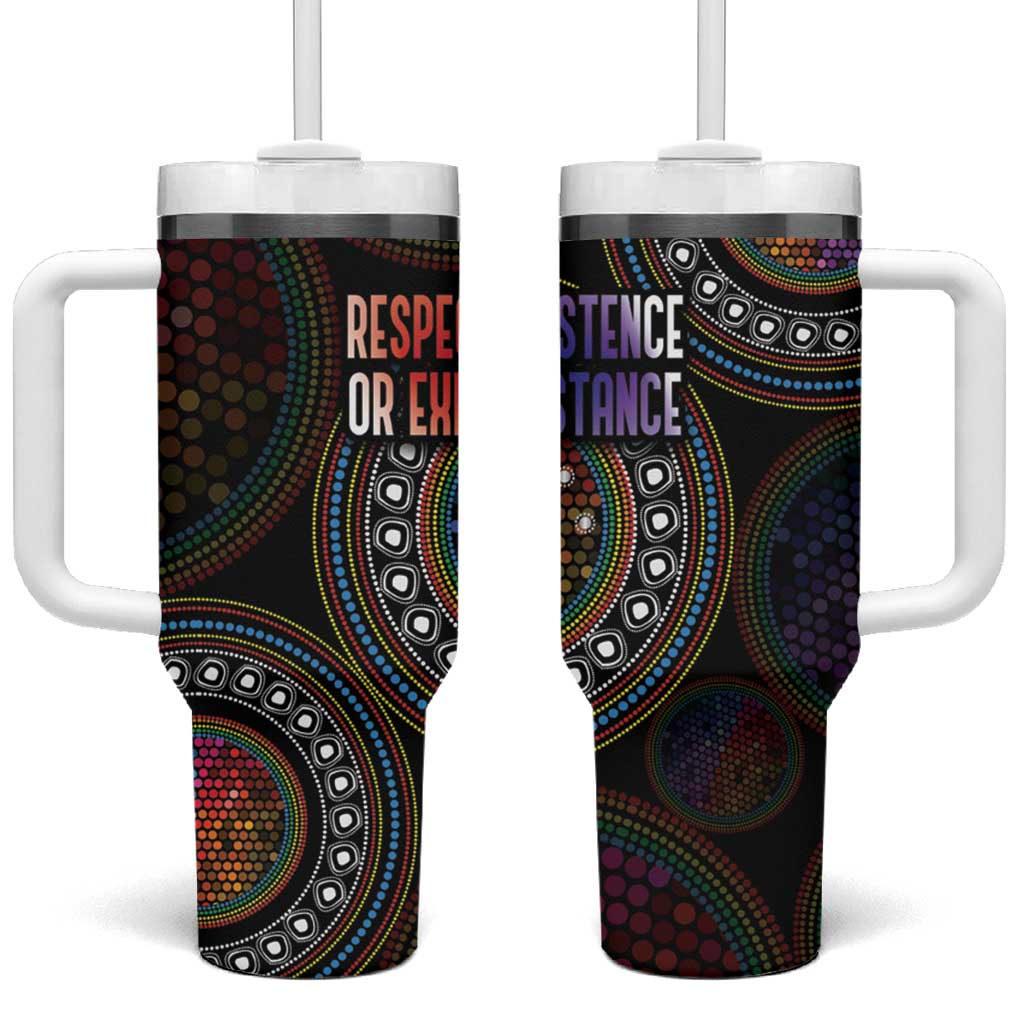 Australia Indigenous Tumbler With Handle First Nation LGBT - Respect Our Existence - Aussie Hoodie