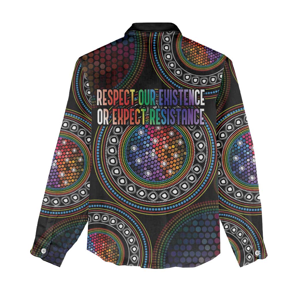 Australia Indigenous Women Casual Shirt First Nation LGBT - Respect Our Existence - Aussie Hoodie