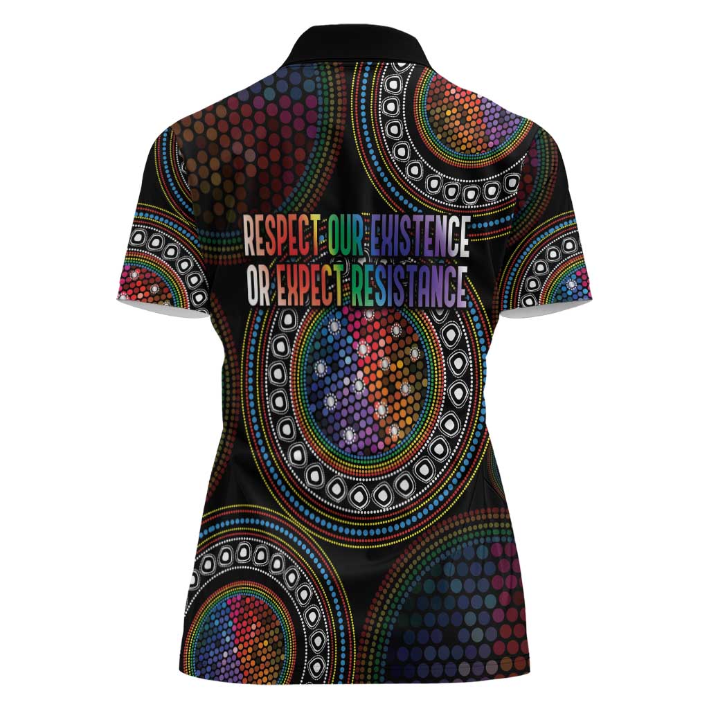Australia Indigenous Women Polo Shirt First Nation LGBT - Respect Our Existence - Aussie Hoodie