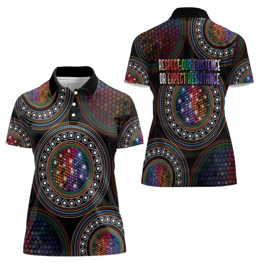 Australia Indigenous Women Polo Shirt First Nation LGBT - Respect Our Existence - Aussie Hoodie
