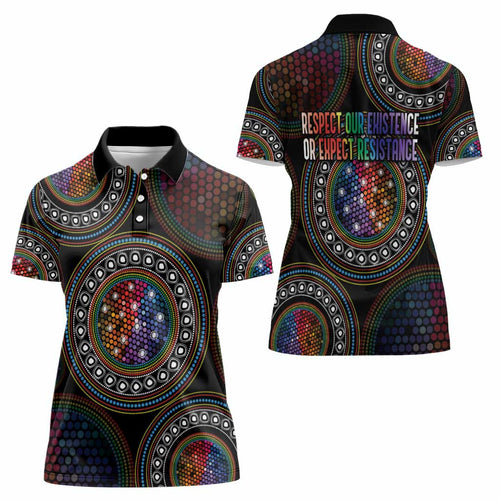 Australia Indigenous Women Polo Shirt First Nation LGBT - Respect Our Existence - Aussie Hoodie