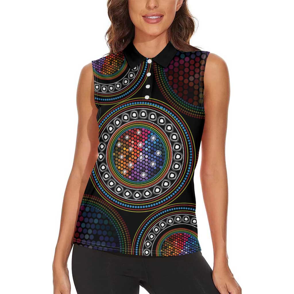 Australia Indigenous Women Sleeveless Polo Shirt First Nation LGBT - Respect Our Existence - Aussie Hoodie