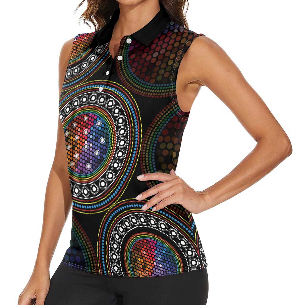 Australia Indigenous Women Sleeveless Polo Shirt First Nation LGBT - Respect Our Existence - Aussie Hoodie