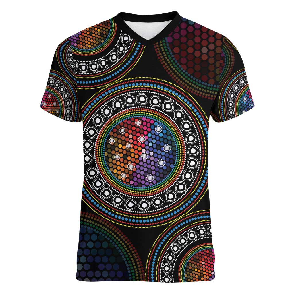 Australia Indigenous Women V-Neck T-Shirt First Nation LGBT - Respect Our Existence - Aussie Hoodie