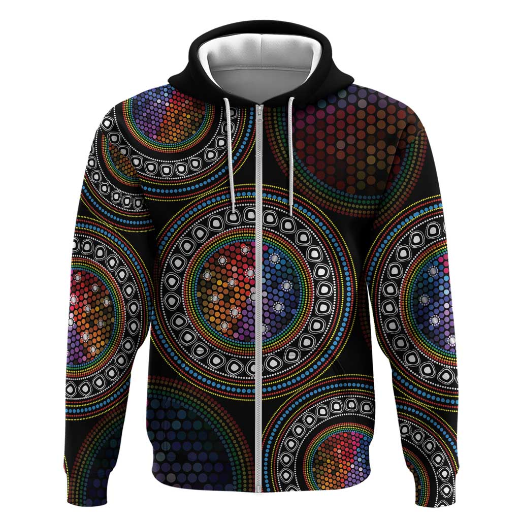 Australia Indigenous Zip Hoodie First Nation LGBT - Respect Our Existence - Aussie Hoodie
