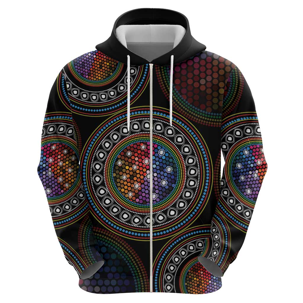 Australia Indigenous Zip Hoodie First Nation LGBT - Respect Our Existence - Aussie Hoodie