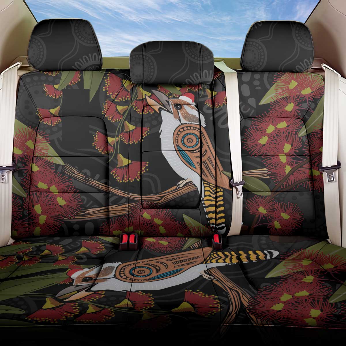 Australia Indigenous Christmas Back Car Seat Cover Kookaburra Aboriginal