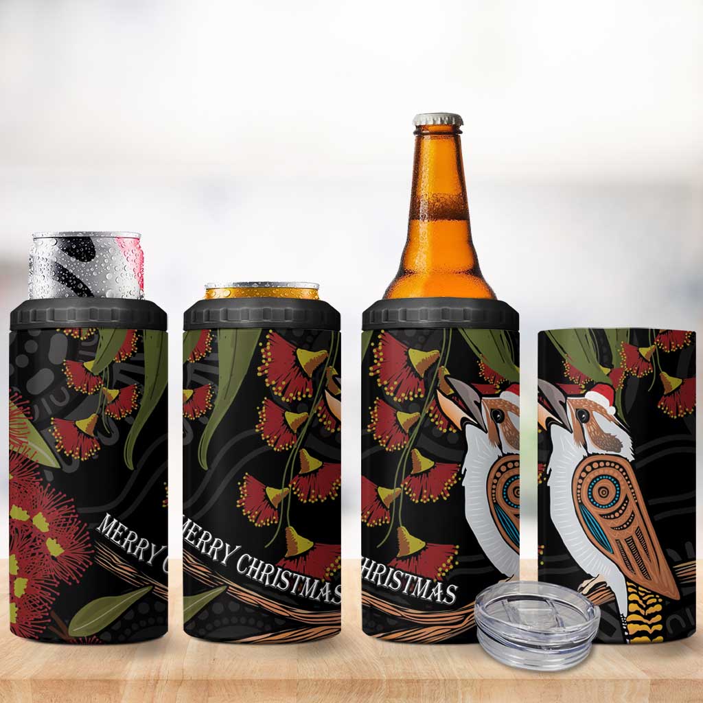 Australia Indigenous Christmas 4 in 1 Can Cooler Tumbler Kookaburra Aboriginal