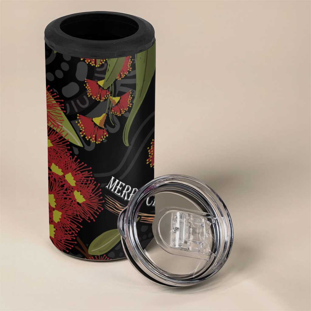 Australia Indigenous Christmas 4 in 1 Can Cooler Tumbler Kookaburra Aboriginal