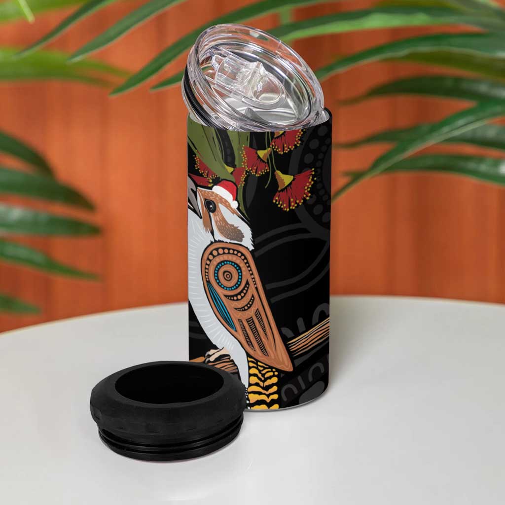 Australia Indigenous Christmas 4 in 1 Can Cooler Tumbler Kookaburra Aboriginal