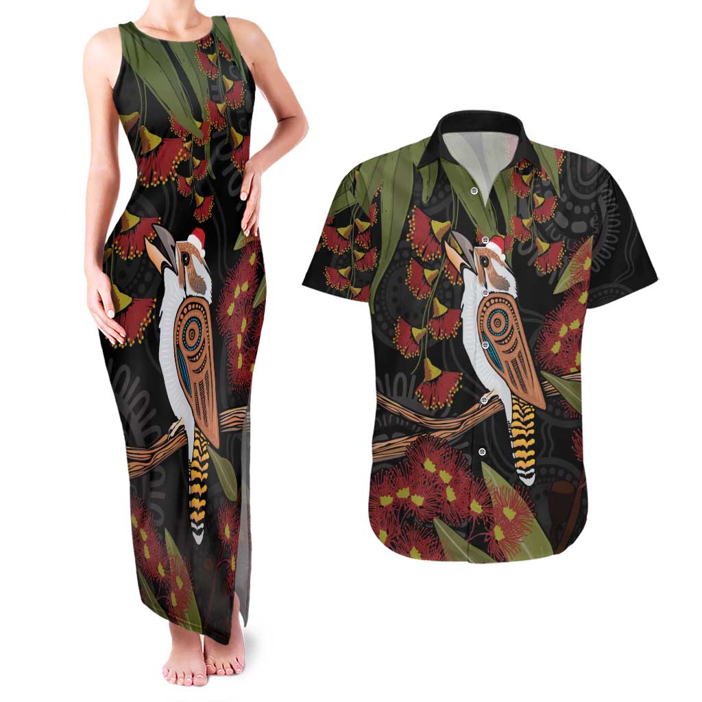 Australia Indigenous Christmas Couples Matching Tank Maxi Dress and Hawaiian Shirt Kookaburra Aboriginal