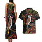 Australia Indigenous Christmas Couples Matching Tank Maxi Dress and Hawaiian Shirt Kookaburra Aboriginal