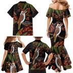 Australia Indigenous Christmas Family Matching Mermaid Dress and Hawaiian Shirt Kookaburra Aboriginal