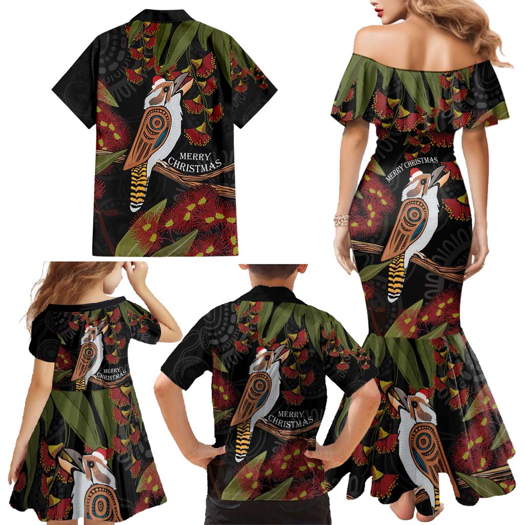 Australia Indigenous Christmas Family Matching Mermaid Dress and Hawaiian Shirt Kookaburra Aboriginal