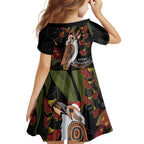 Australia Indigenous Christmas Family Matching Off Shoulder Maxi Dress and Hawaiian Shirt Kookaburra Aboriginal