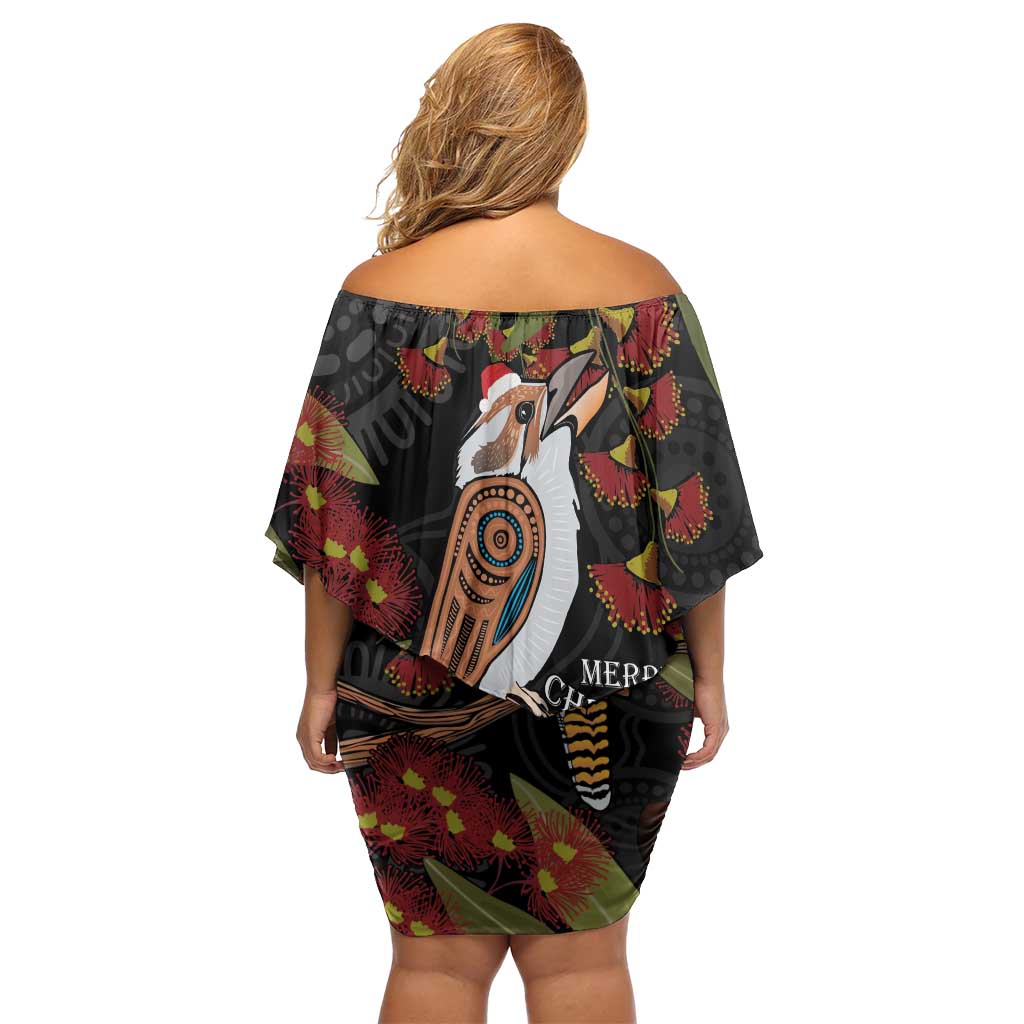 Australia Indigenous Christmas Family Matching Off Shoulder Short Dress and Hawaiian Shirt Kookaburra Aboriginal