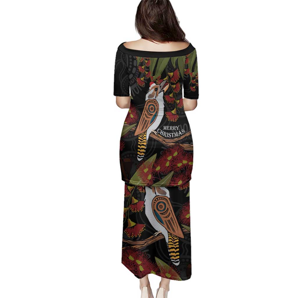 Australia Indigenous Christmas Family Matching Puletasi and Hawaiian Shirt Kookaburra Aboriginal