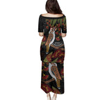 Australia Indigenous Christmas Family Matching Puletasi and Hawaiian Shirt Kookaburra Aboriginal