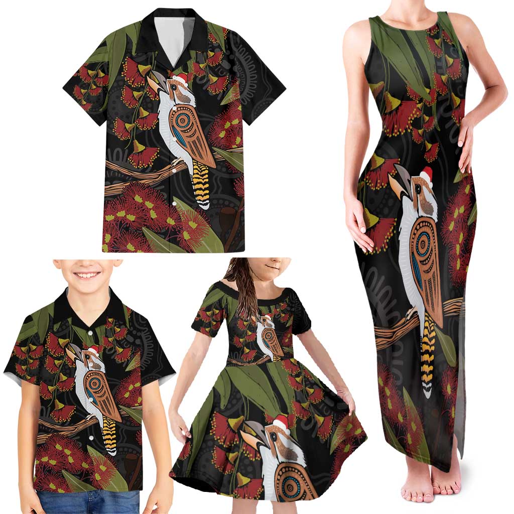 Australia Indigenous Christmas Family Matching Tank Maxi Dress and Hawaiian Shirt Kookaburra Aboriginal