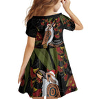 Australia Indigenous Christmas Family Matching Tank Maxi Dress and Hawaiian Shirt Kookaburra Aboriginal
