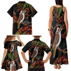 Australia Indigenous Christmas Family Matching Tank Maxi Dress and Hawaiian Shirt Kookaburra Aboriginal