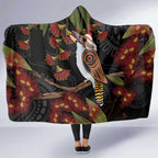 Australia Indigenous Christmas Hooded Blanket Kookaburra Aboriginal