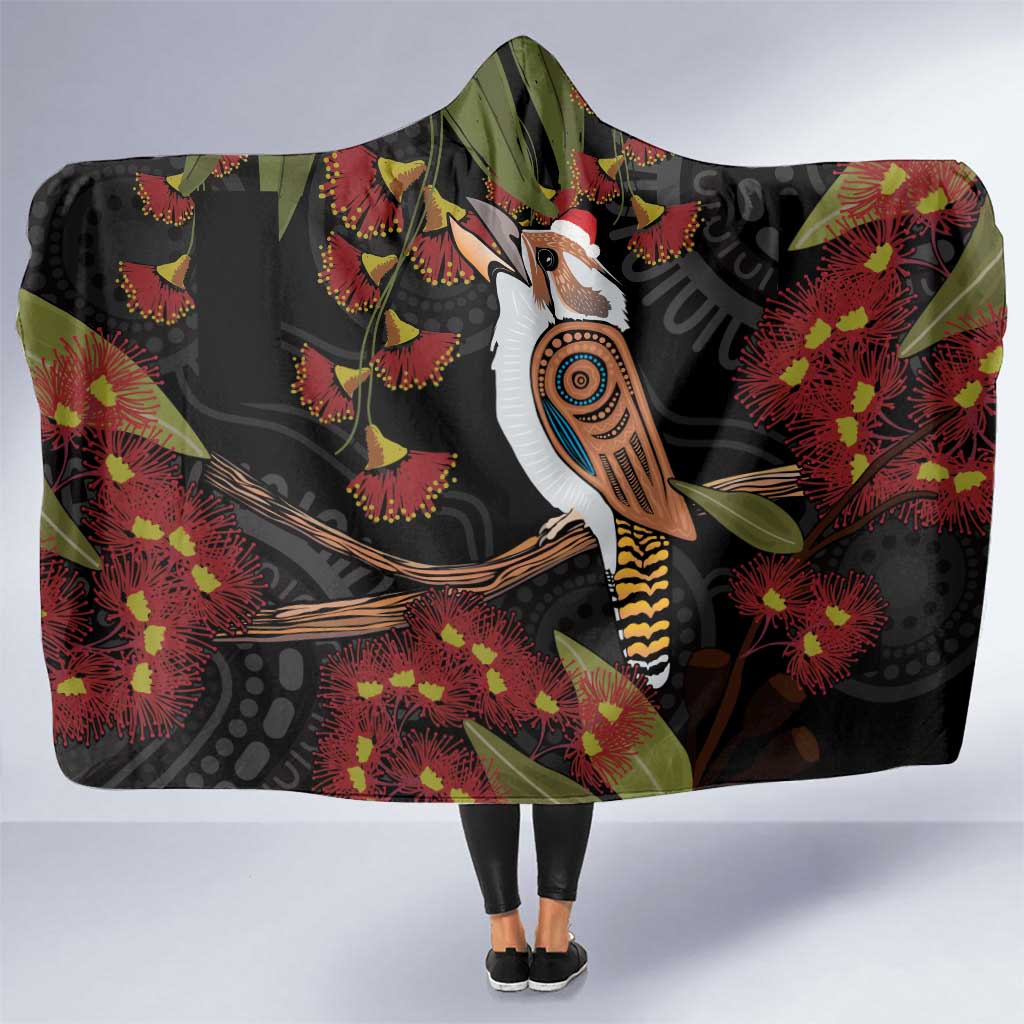 Australia Indigenous Christmas Hooded Blanket Kookaburra Aboriginal