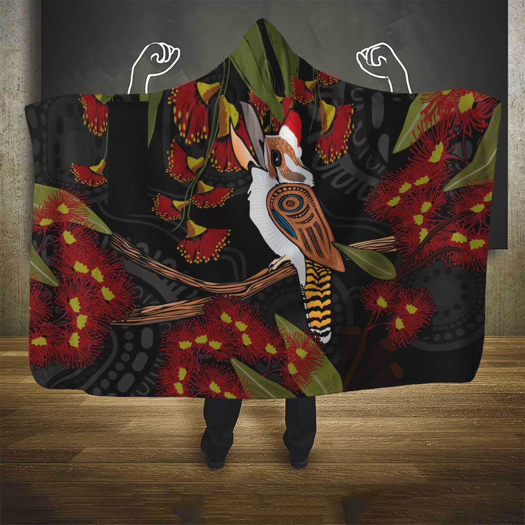Australia Indigenous Christmas Hooded Blanket Kookaburra Aboriginal
