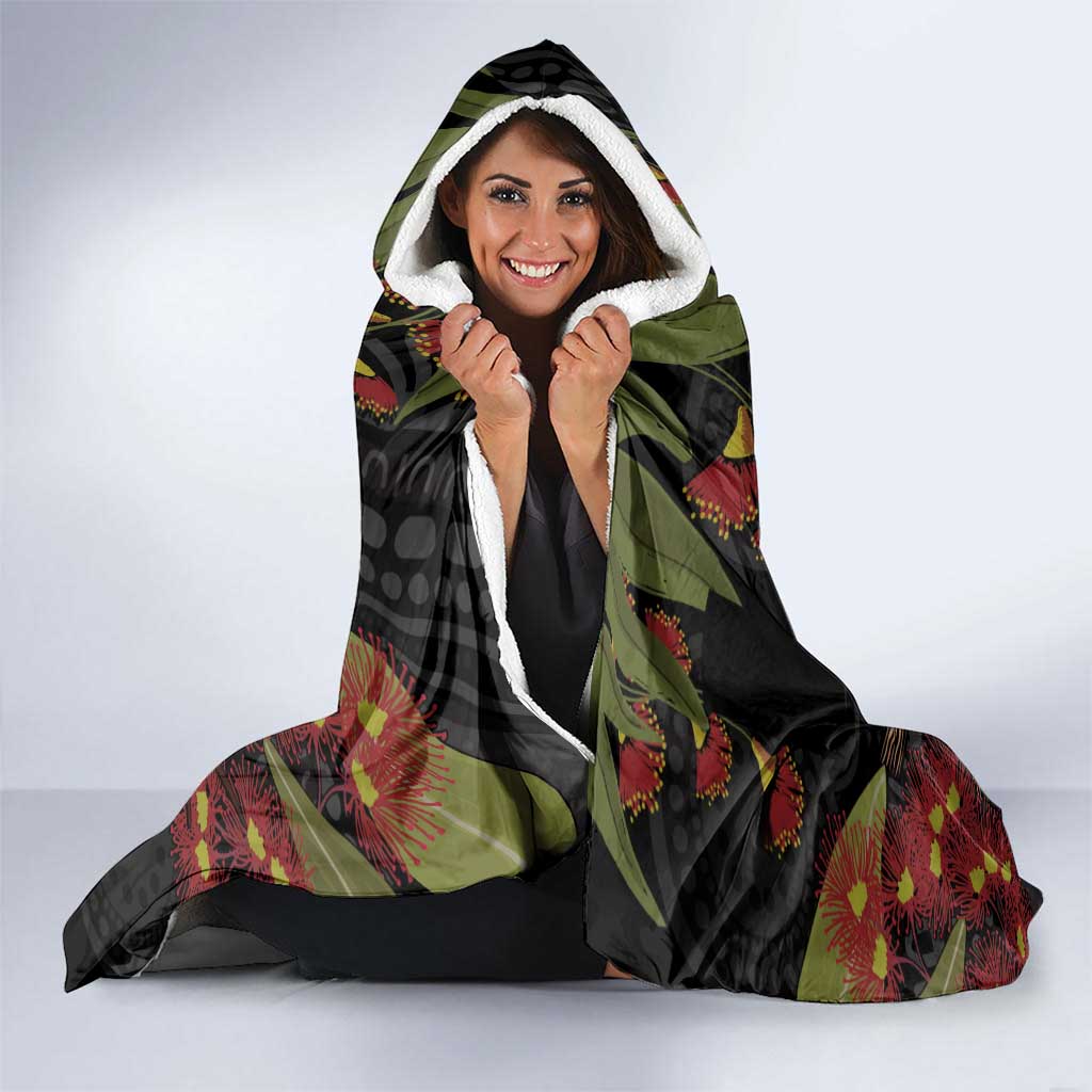 Australia Indigenous Christmas Hooded Blanket Kookaburra Aboriginal