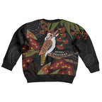Australia Indigenous Christmas Kid Ugly Christmas Sweater Kookaburra Aboriginal