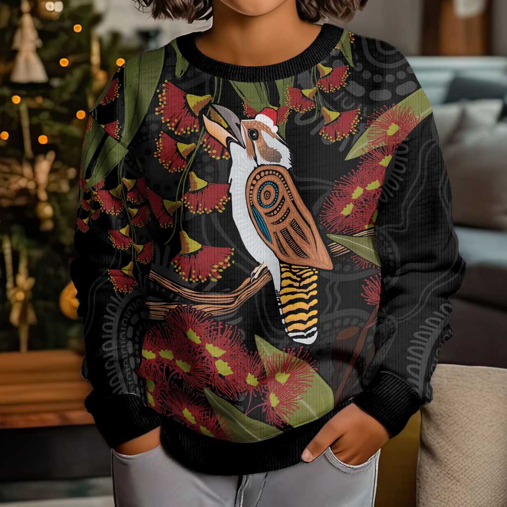 Australia Indigenous Christmas Kid Ugly Christmas Sweater Kookaburra Aboriginal