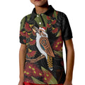 Australia Indigenous Christmas Kid Polo Shirt Kookaburra Aboriginal