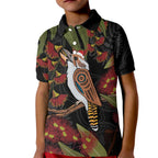 Australia Indigenous Christmas Kid Polo Shirt Kookaburra Aboriginal