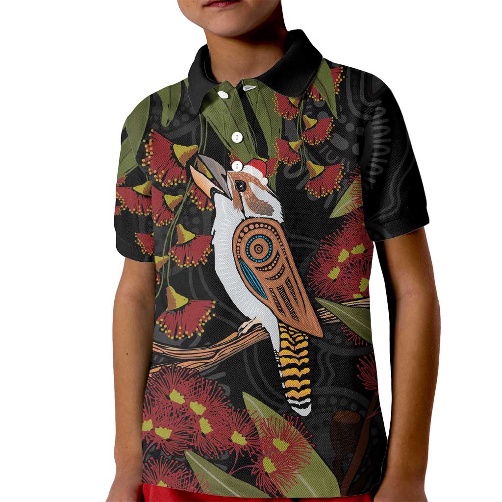 Australia Indigenous Christmas Kid Polo Shirt Kookaburra Aboriginal
