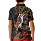 Australia Indigenous Christmas Kid Polo Shirt Kookaburra Aboriginal