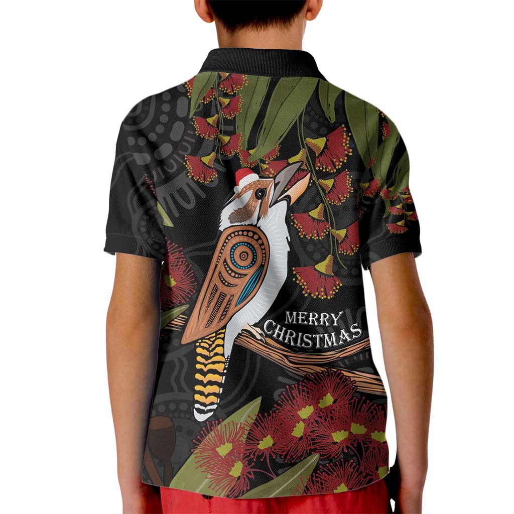 Australia Indigenous Christmas Kid Polo Shirt Kookaburra Aboriginal