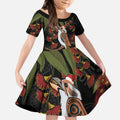 Australia Indigenous Christmas Kid Short Sleeve Dress Kookaburra Aboriginal