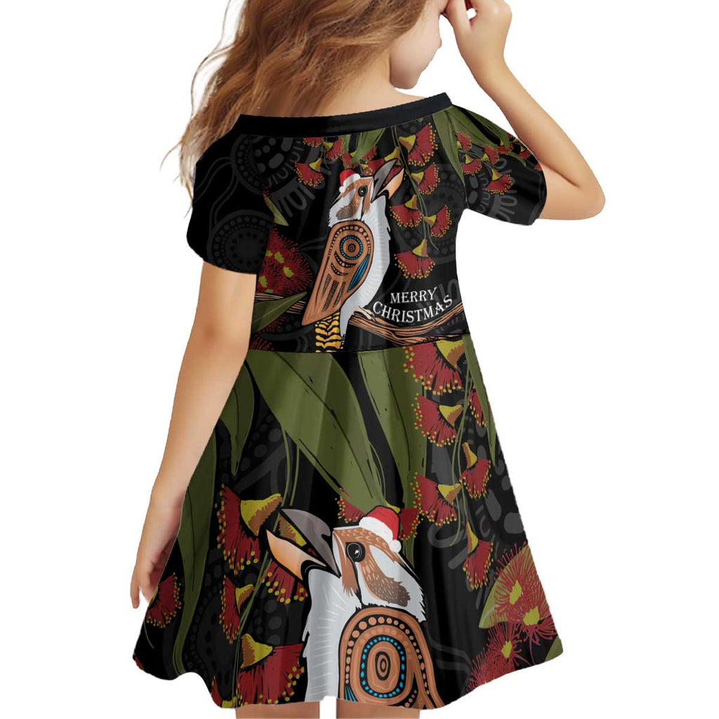 Australia Indigenous Christmas Kid Short Sleeve Dress Kookaburra Aboriginal