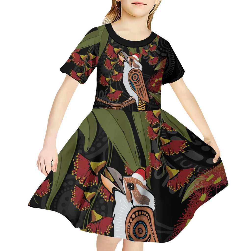 Australia Indigenous Christmas Kid Short Sleeve Dress Kookaburra Aboriginal