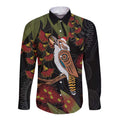 Australia Indigenous Christmas Long Sleeve Button Shirt Kookaburra Aboriginal